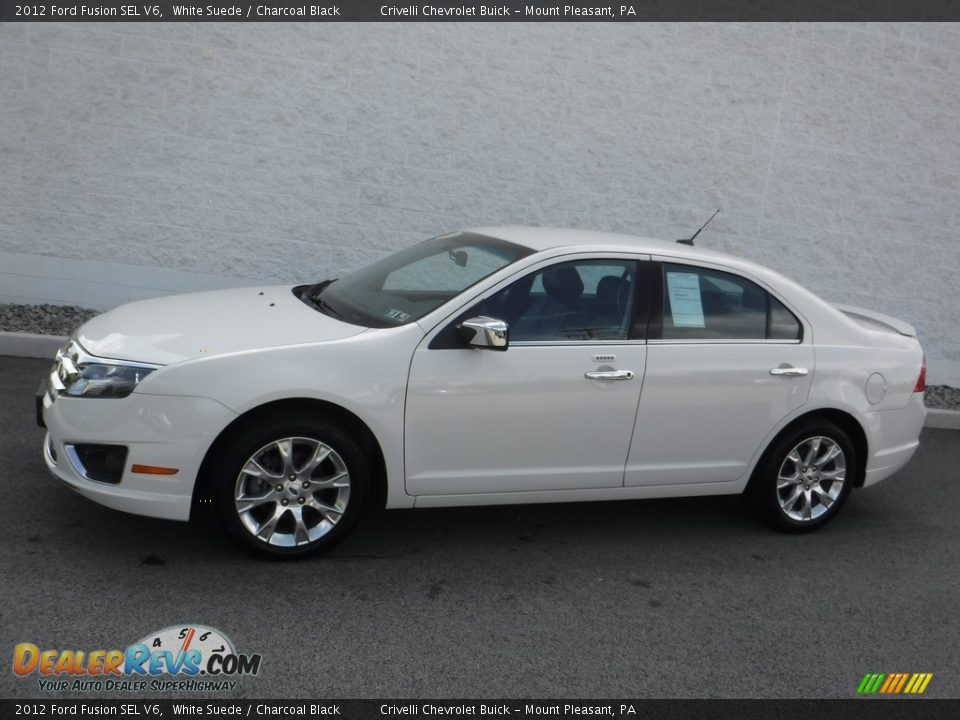 2012 Ford Fusion SEL V6 White Suede / Charcoal Black Photo #2