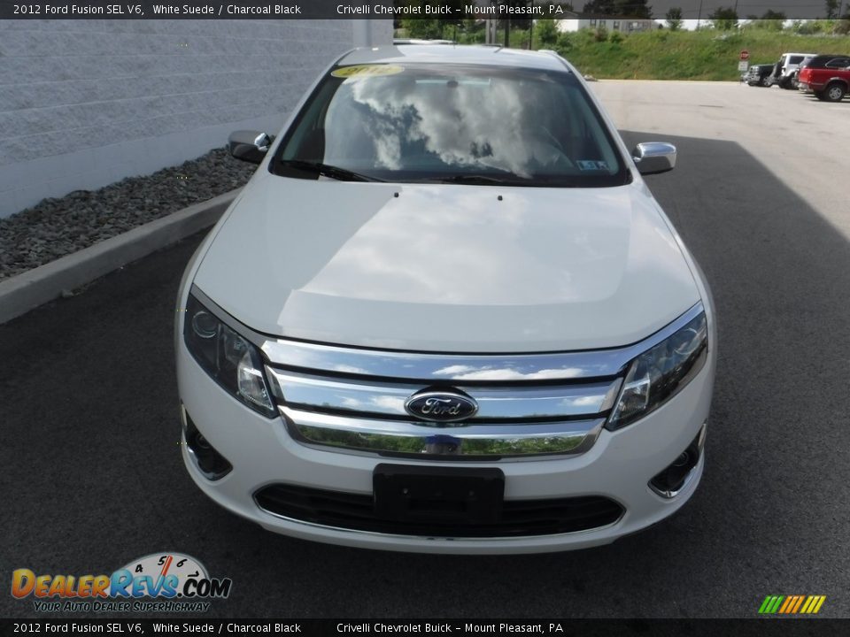 2012 Ford Fusion SEL V6 White Suede / Charcoal Black Photo #5