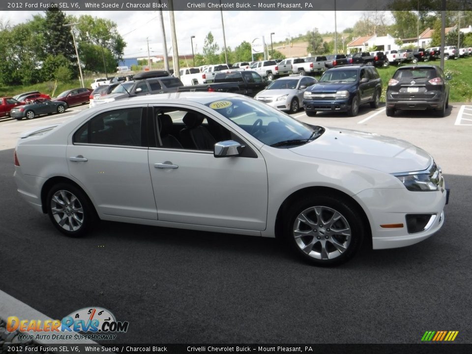 2012 Ford Fusion SEL V6 White Suede / Charcoal Black Photo #7