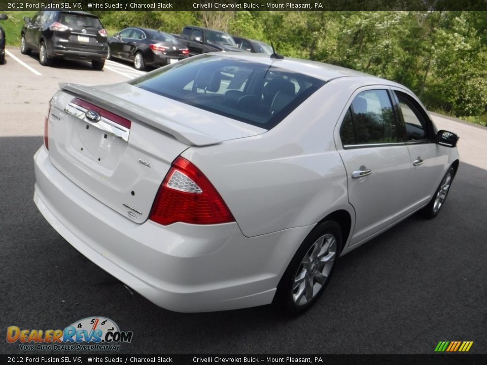 2012 Ford Fusion SEL V6 White Suede / Charcoal Black Photo #8