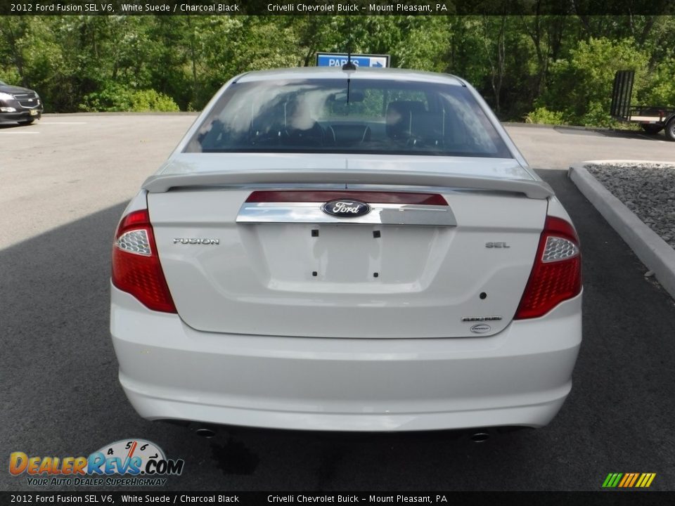 2012 Ford Fusion SEL V6 White Suede / Charcoal Black Photo #10
