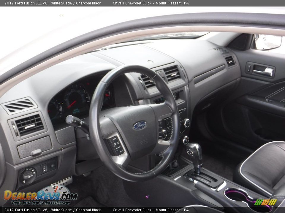 2012 Ford Fusion SEL V6 White Suede / Charcoal Black Photo #15