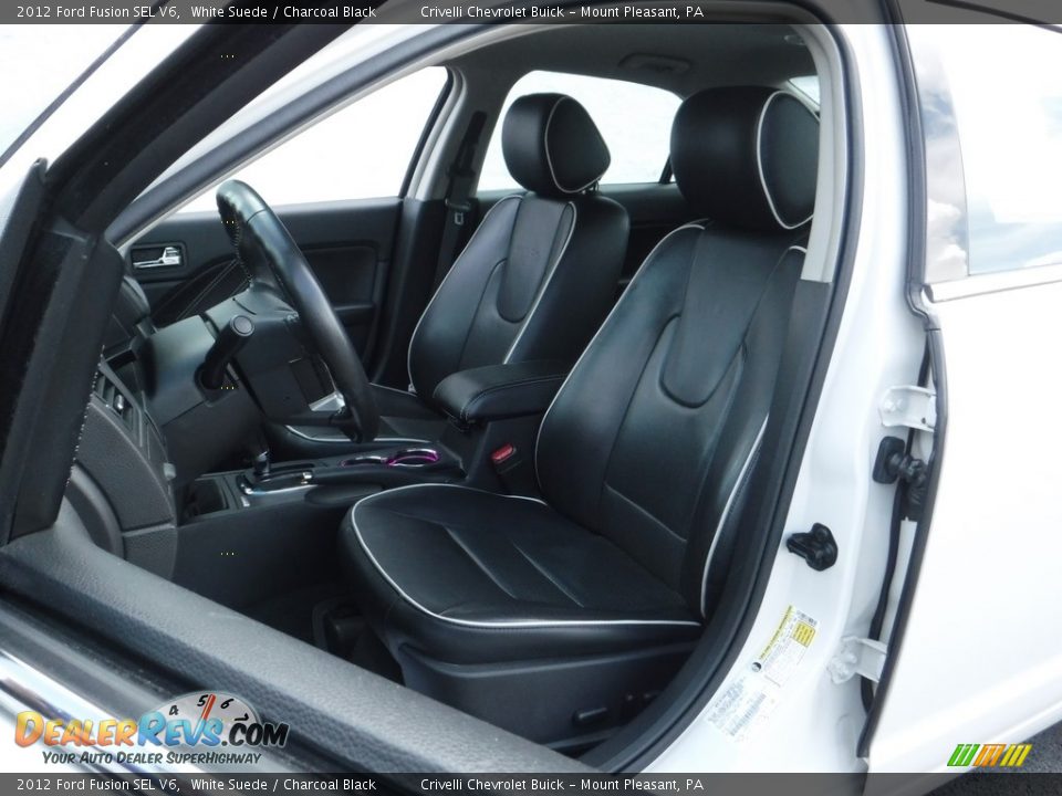 2012 Ford Fusion SEL V6 White Suede / Charcoal Black Photo #16