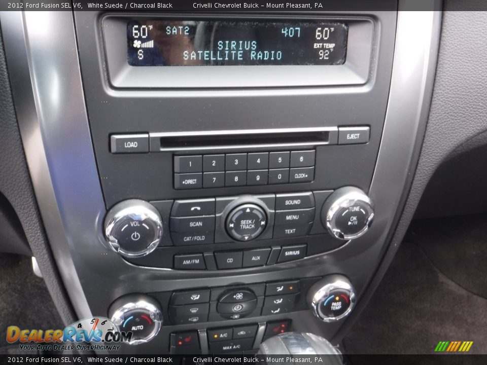 2012 Ford Fusion SEL V6 White Suede / Charcoal Black Photo #21