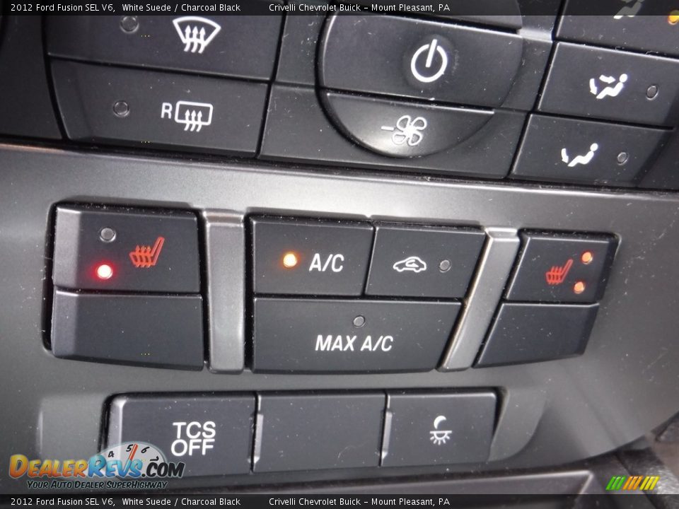2012 Ford Fusion SEL V6 White Suede / Charcoal Black Photo #23