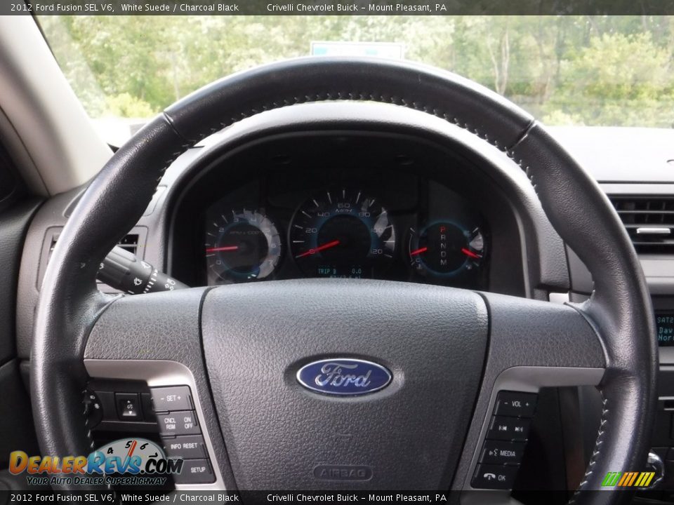 2012 Ford Fusion SEL V6 White Suede / Charcoal Black Photo #24