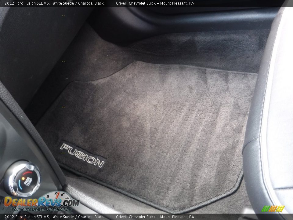 2012 Ford Fusion SEL V6 White Suede / Charcoal Black Photo #25