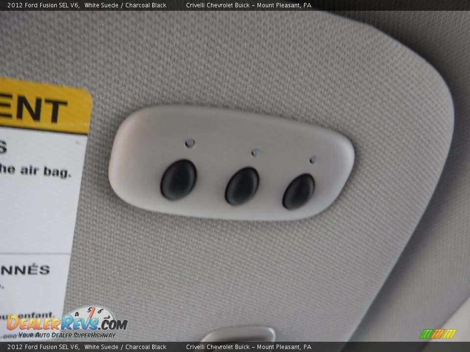 2012 Ford Fusion SEL V6 White Suede / Charcoal Black Photo #28