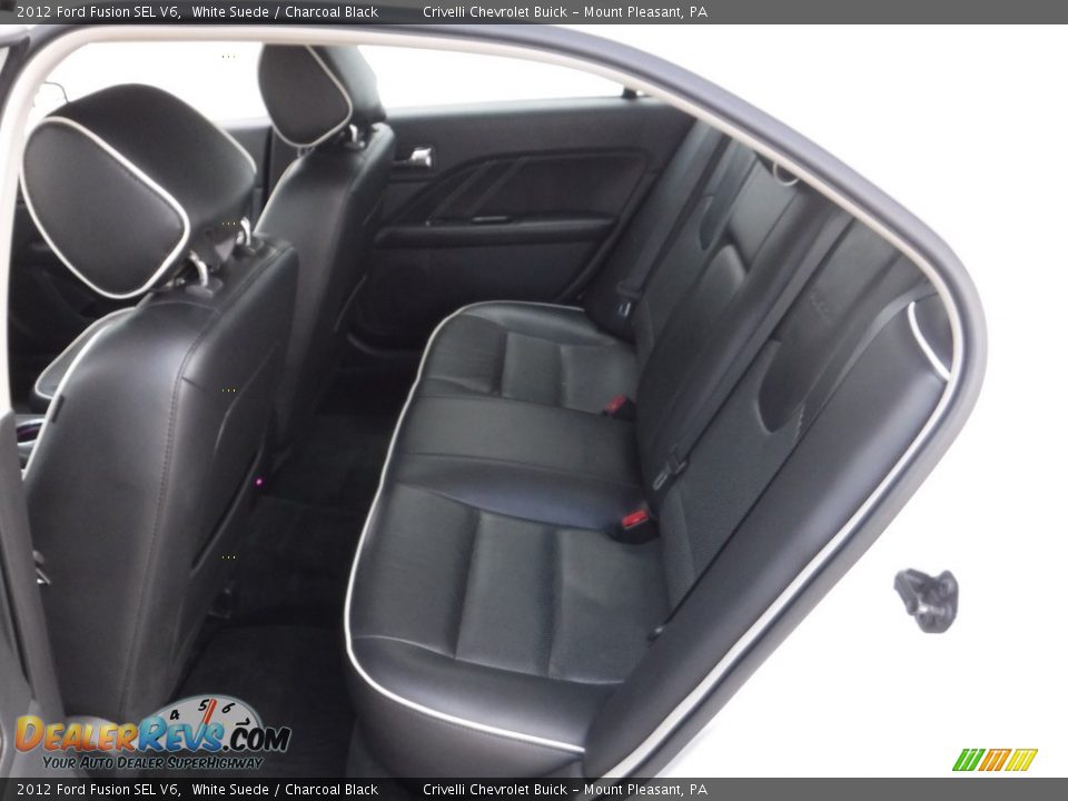 2012 Ford Fusion SEL V6 White Suede / Charcoal Black Photo #29