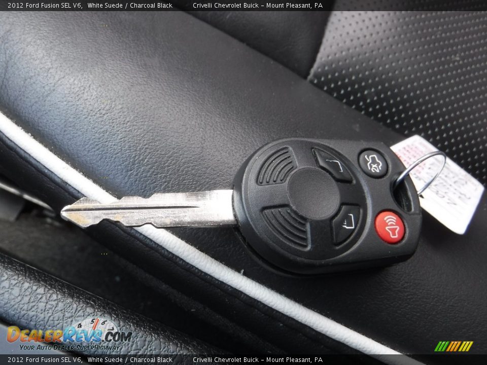 2012 Ford Fusion SEL V6 White Suede / Charcoal Black Photo #33