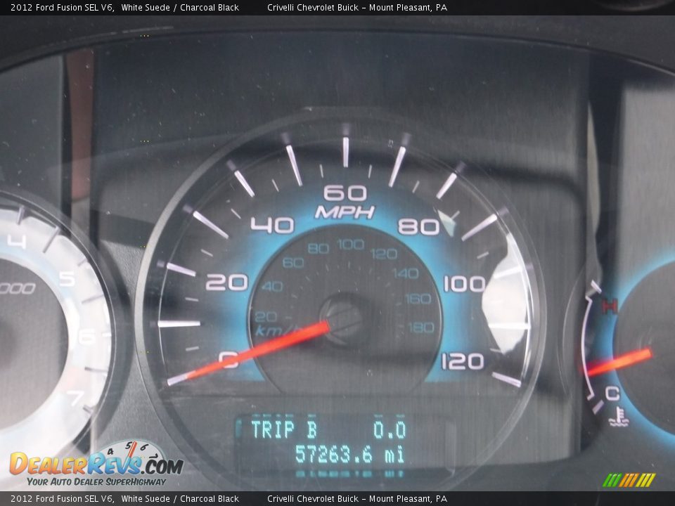 2012 Ford Fusion SEL V6 White Suede / Charcoal Black Photo #36