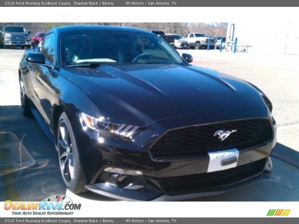2016 Ford Mustang EcoBoost Coupe Shadow Black / Ebony Photo #1