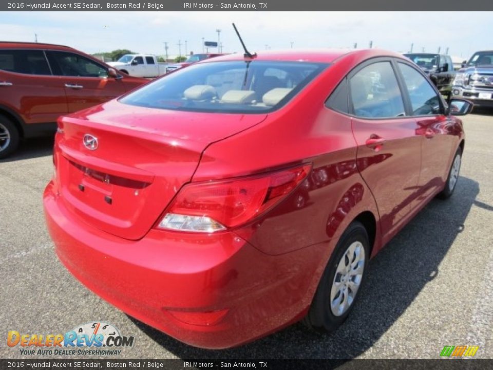 2016 Hyundai Accent SE Sedan Boston Red / Beige Photo #4