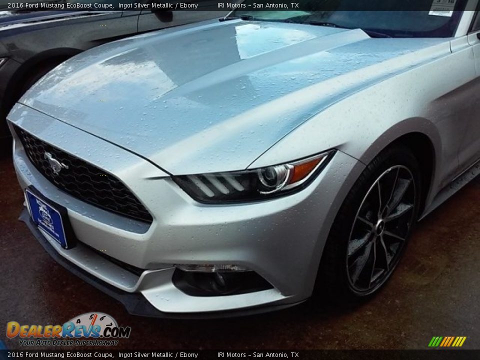 2016 Ford Mustang EcoBoost Coupe Ingot Silver Metallic / Ebony Photo #9
