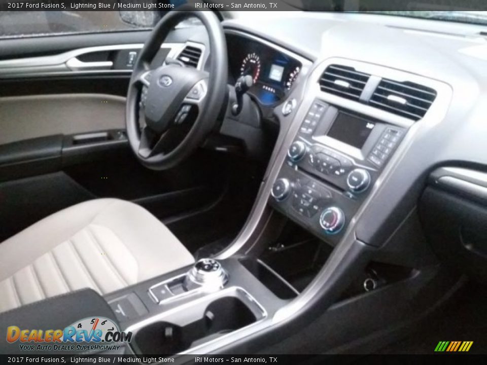 2017 Ford Fusion S Lightning Blue / Medium Light Stone Photo #14