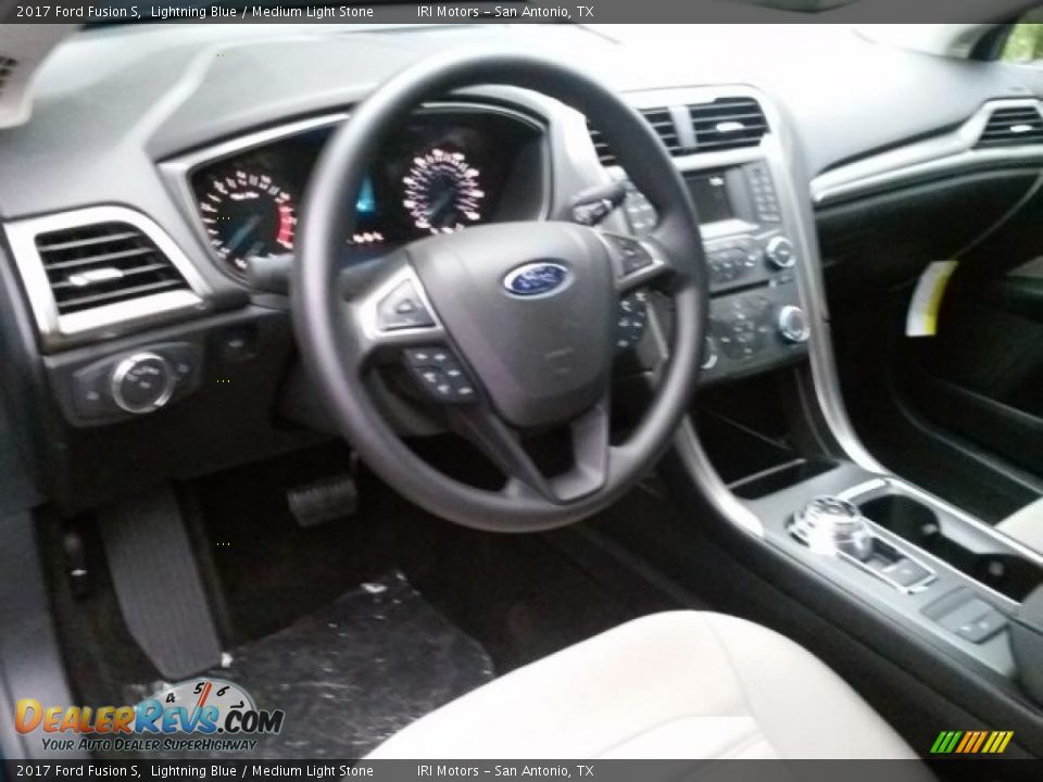 2017 Ford Fusion S Lightning Blue / Medium Light Stone Photo #19