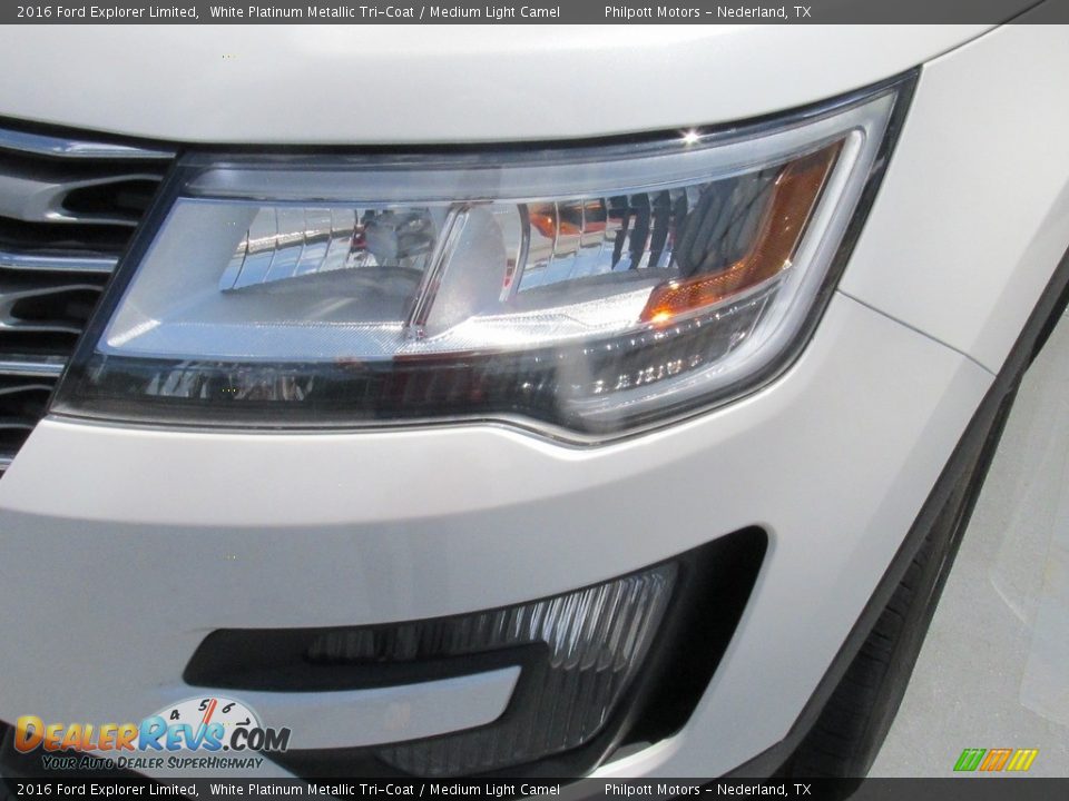2016 Ford Explorer Limited White Platinum Metallic Tri-Coat / Medium Light Camel Photo #6