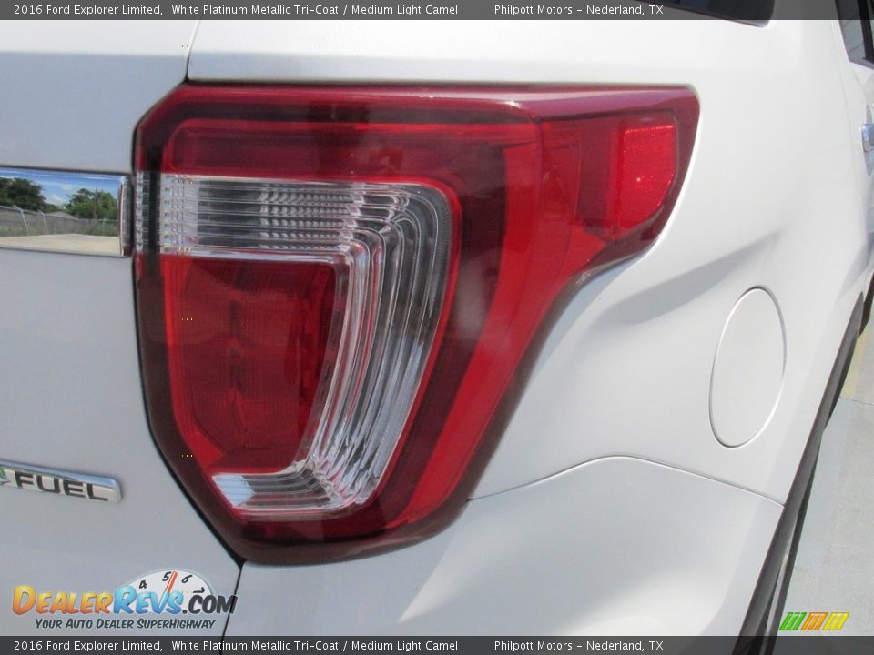 2016 Ford Explorer Limited White Platinum Metallic Tri-Coat / Medium Light Camel Photo #11