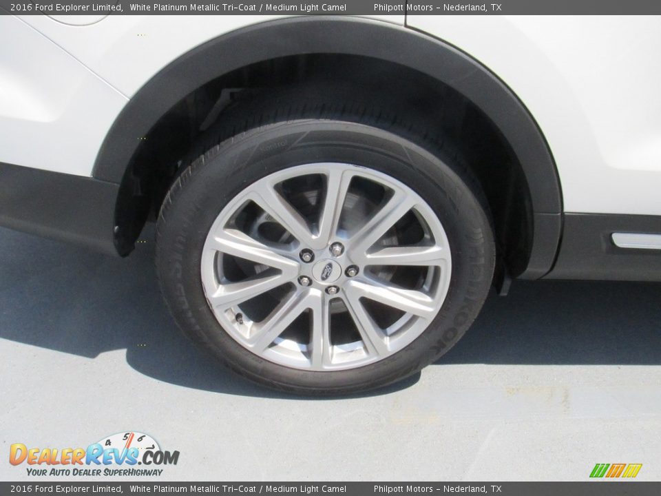 2016 Ford Explorer Limited White Platinum Metallic Tri-Coat / Medium Light Camel Photo #16