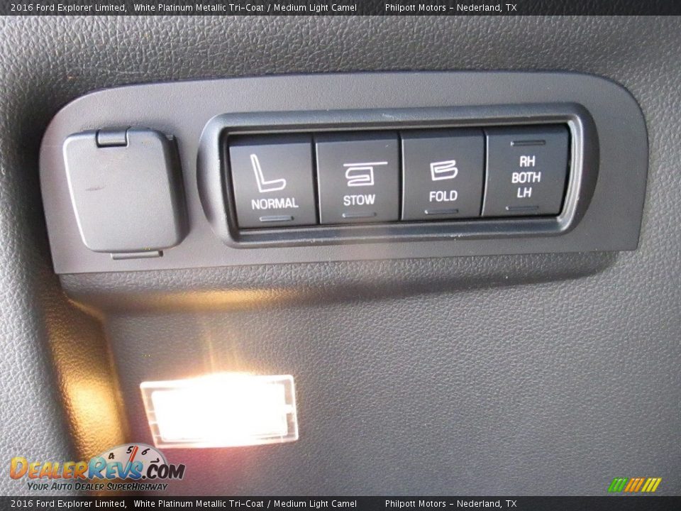 2016 Ford Explorer Limited White Platinum Metallic Tri-Coat / Medium Light Camel Photo #21