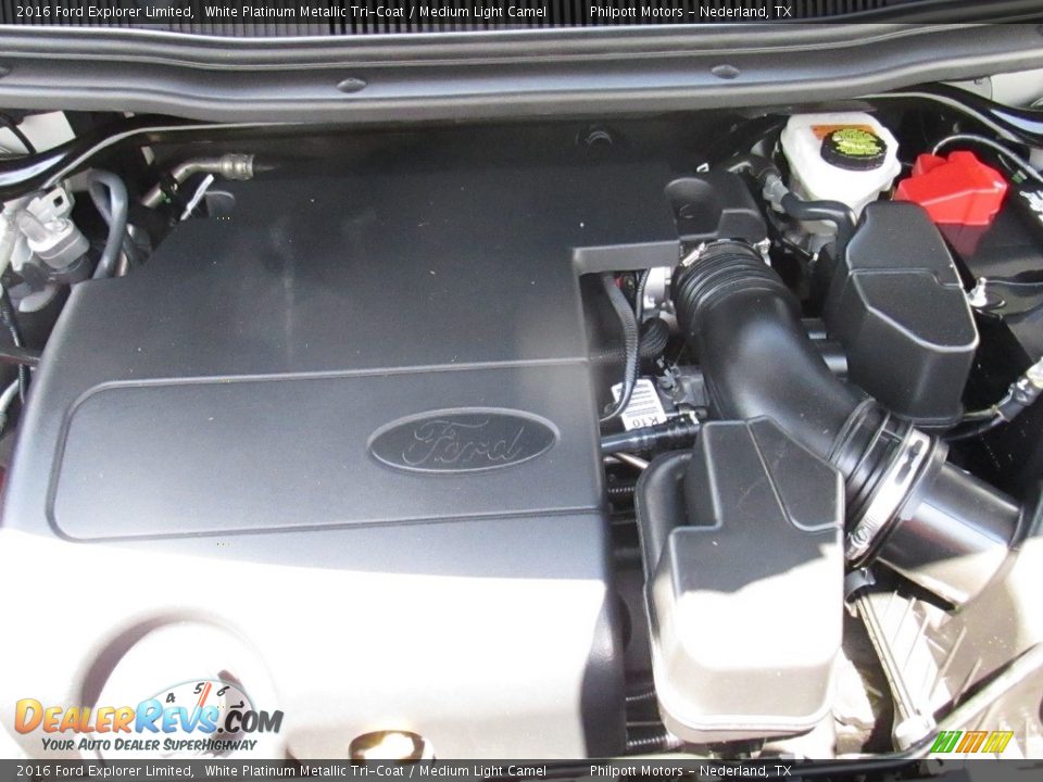 2016 Ford Explorer Limited White Platinum Metallic Tri-Coat / Medium Light Camel Photo #23