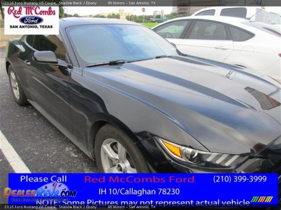 2016 Ford Mustang V6 Coupe Shadow Black / Ebony Photo #1