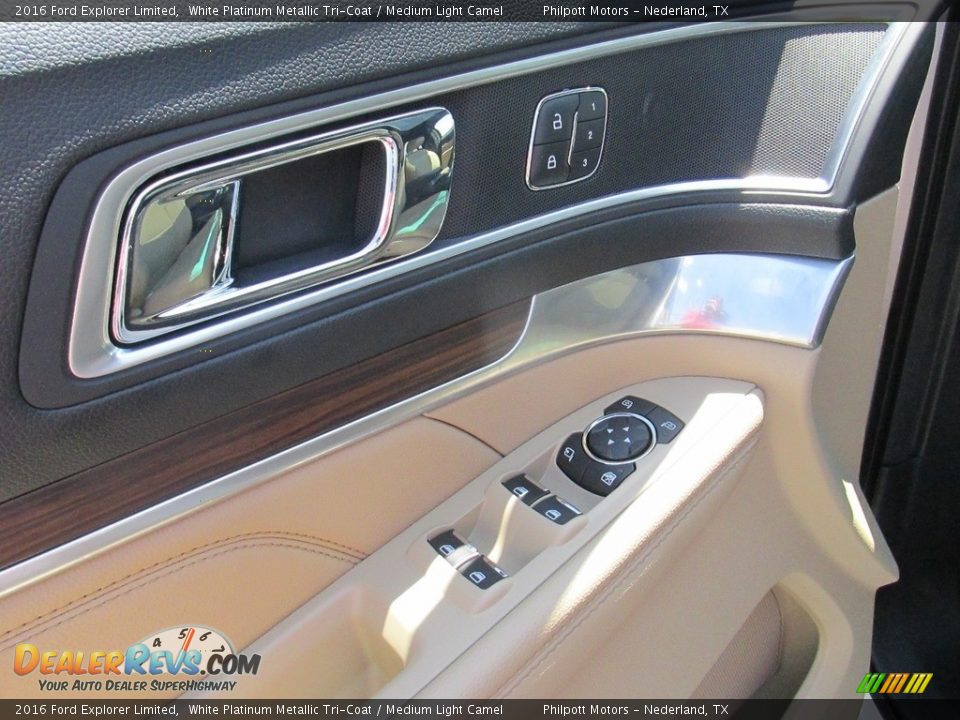 2016 Ford Explorer Limited White Platinum Metallic Tri-Coat / Medium Light Camel Photo #36