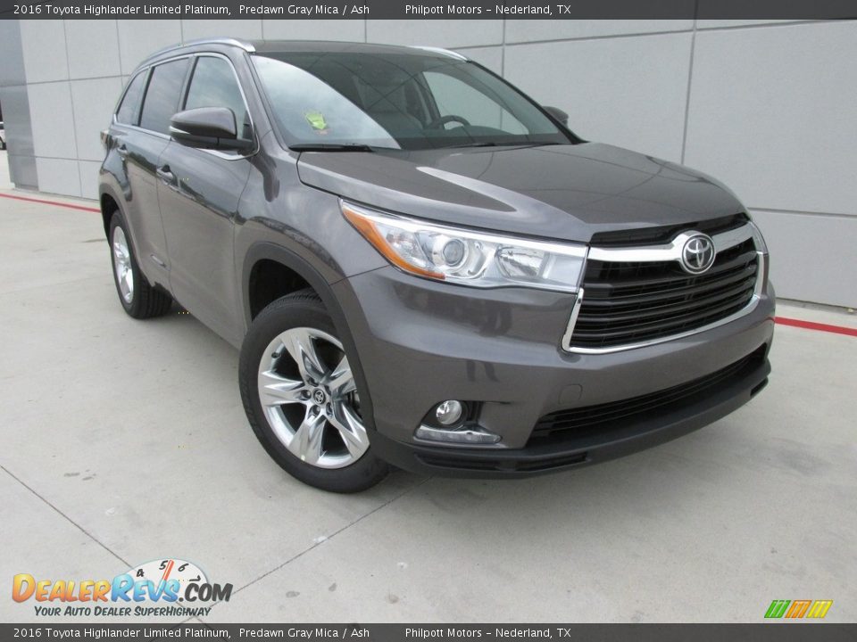 2016 Toyota Highlander Limited Platinum Predawn Gray Mica / Ash Photo #1