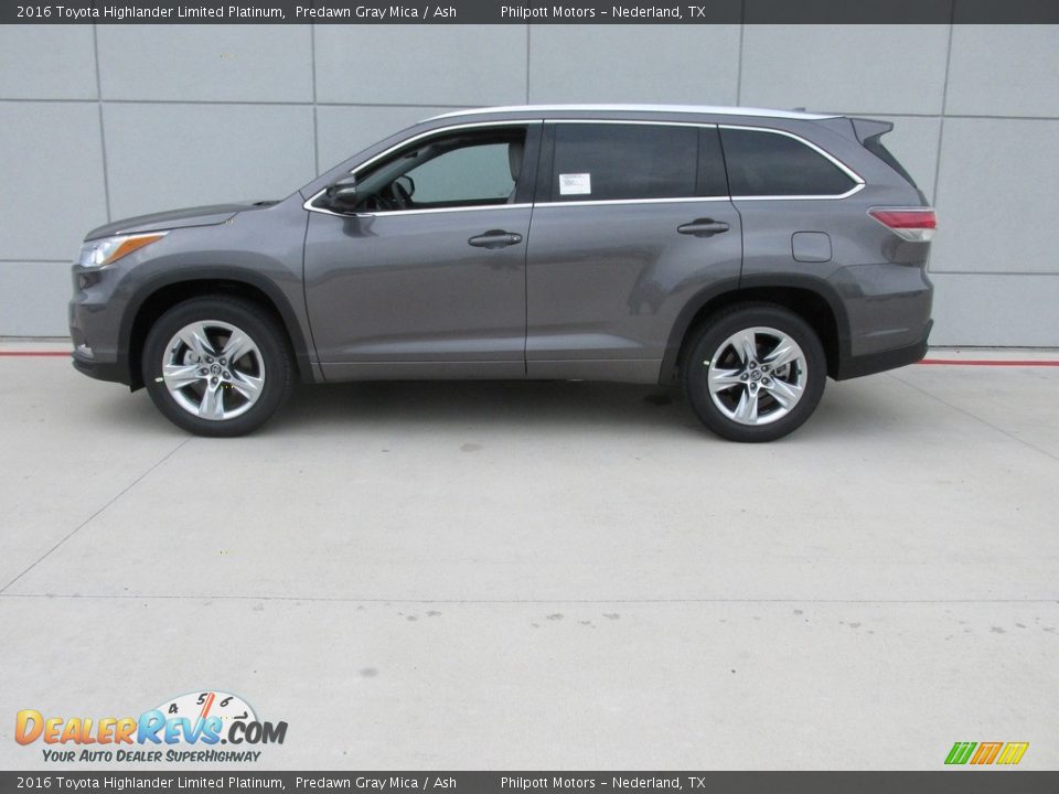 2016 Toyota Highlander Limited Platinum Predawn Gray Mica / Ash Photo #6