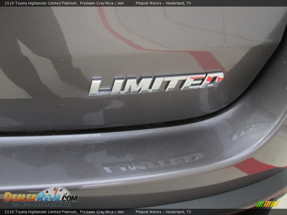2016 Toyota Highlander Limited Platinum Predawn Gray Mica / Ash Photo #14