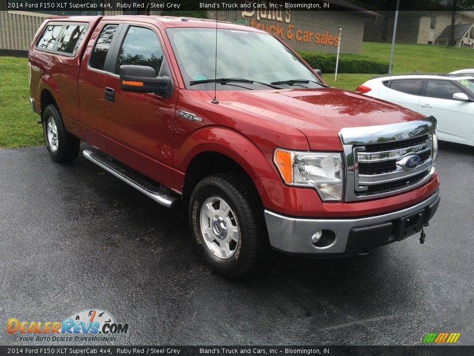 2014 Ford F150 XLT SuperCab 4x4 Ruby Red / Steel Grey Photo #2