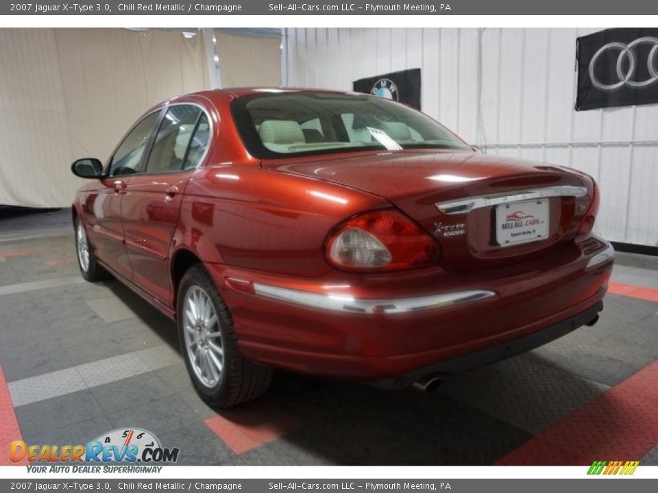 2007 Jaguar X-Type 3.0 Chili Red Metallic / Champagne Photo #10