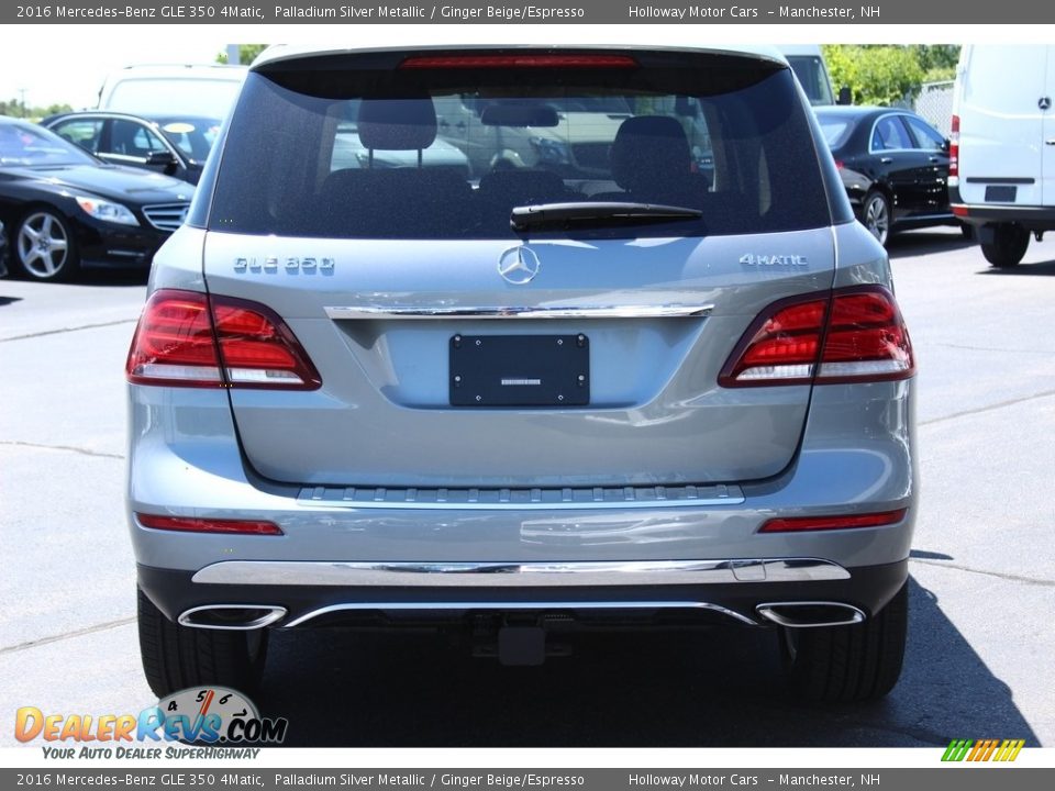 2016 Mercedes-Benz GLE 350 4Matic Palladium Silver Metallic / Ginger Beige/Espresso Photo #4