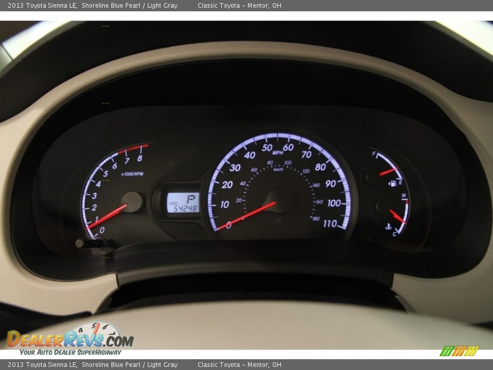 2013 Toyota Sienna LE Shoreline Blue Pearl / Light Gray Photo #7