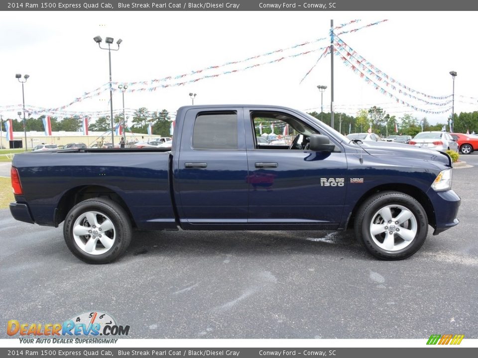 2014 Ram 1500 Express Quad Cab Blue Streak Pearl Coat / Black/Diesel Gray Photo #2