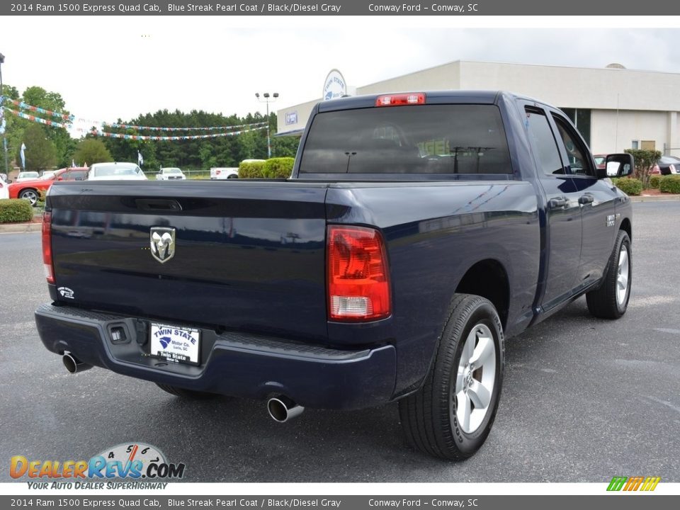 2014 Ram 1500 Express Quad Cab Blue Streak Pearl Coat / Black/Diesel Gray Photo #3
