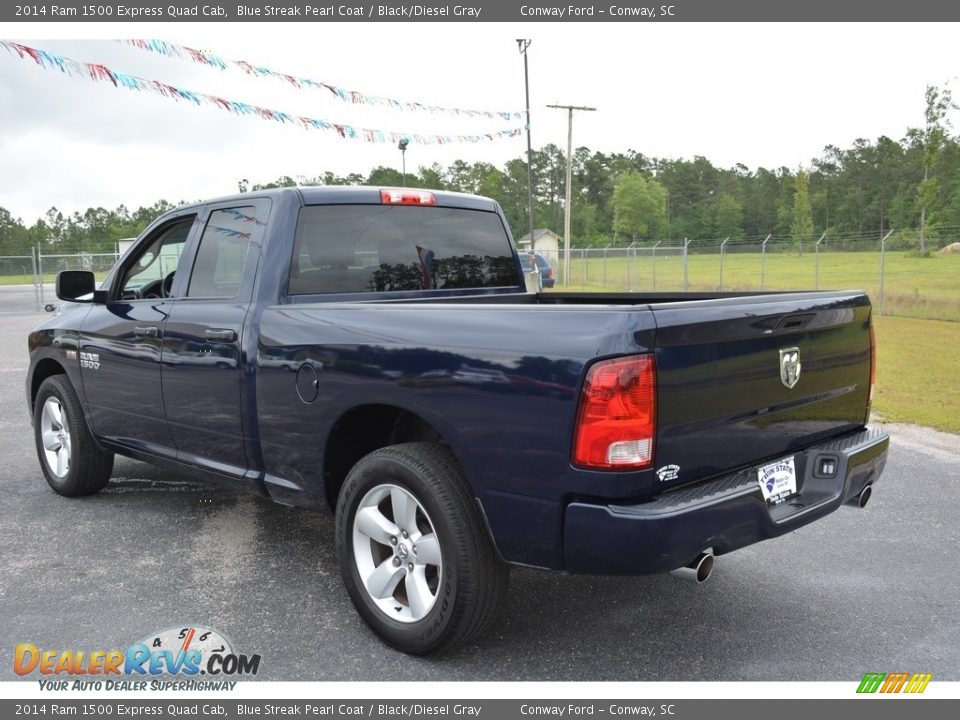 2014 Ram 1500 Express Quad Cab Blue Streak Pearl Coat / Black/Diesel Gray Photo #5