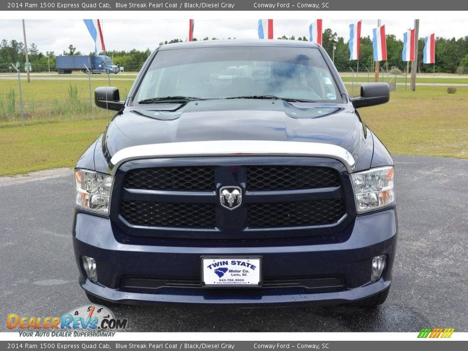 2014 Ram 1500 Express Quad Cab Blue Streak Pearl Coat / Black/Diesel Gray Photo #8