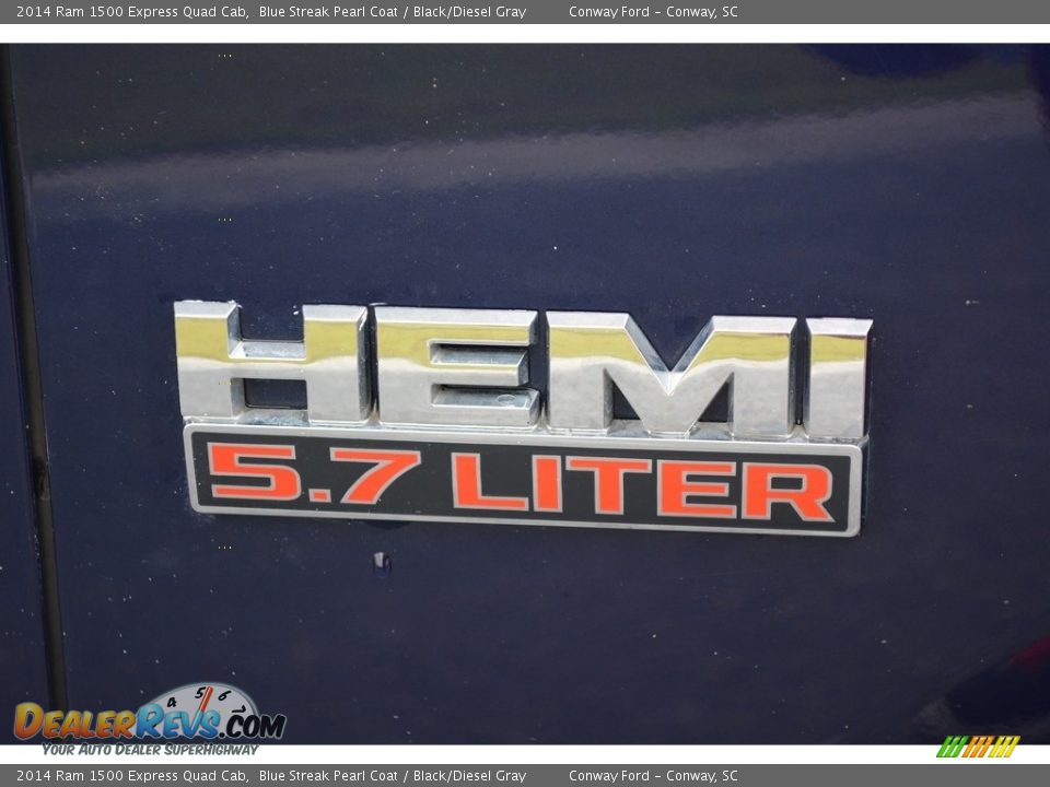 2014 Ram 1500 Express Quad Cab Blue Streak Pearl Coat / Black/Diesel Gray Photo #9