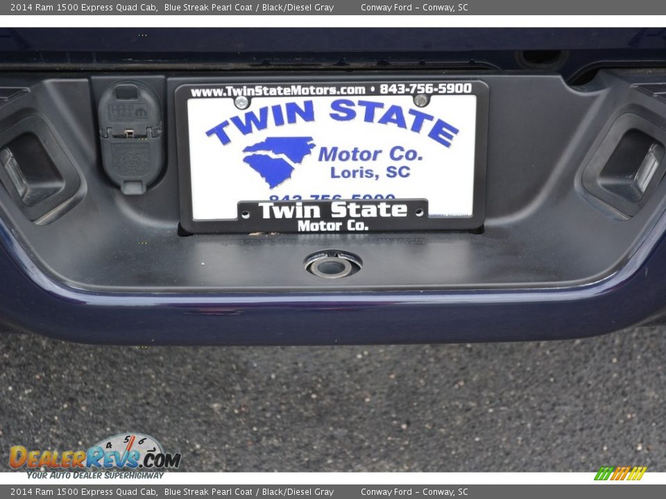 2014 Ram 1500 Express Quad Cab Blue Streak Pearl Coat / Black/Diesel Gray Photo #10