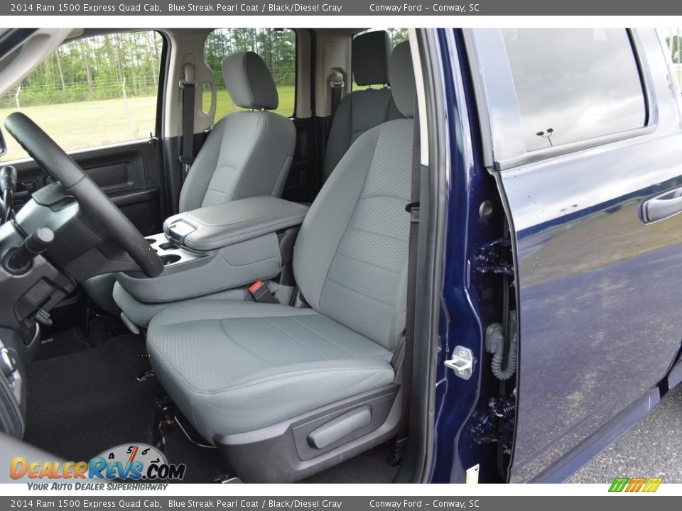 2014 Ram 1500 Express Quad Cab Blue Streak Pearl Coat / Black/Diesel Gray Photo #14