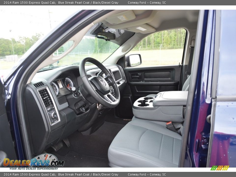 2014 Ram 1500 Express Quad Cab Blue Streak Pearl Coat / Black/Diesel Gray Photo #15