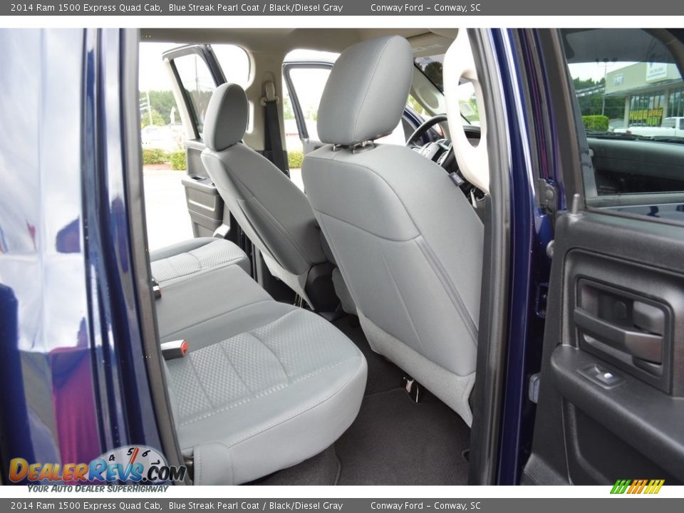 2014 Ram 1500 Express Quad Cab Blue Streak Pearl Coat / Black/Diesel Gray Photo #19