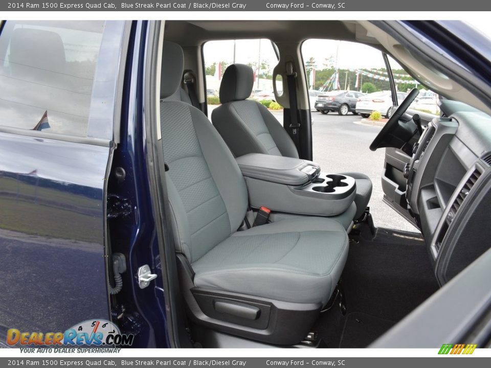 2014 Ram 1500 Express Quad Cab Blue Streak Pearl Coat / Black/Diesel Gray Photo #21