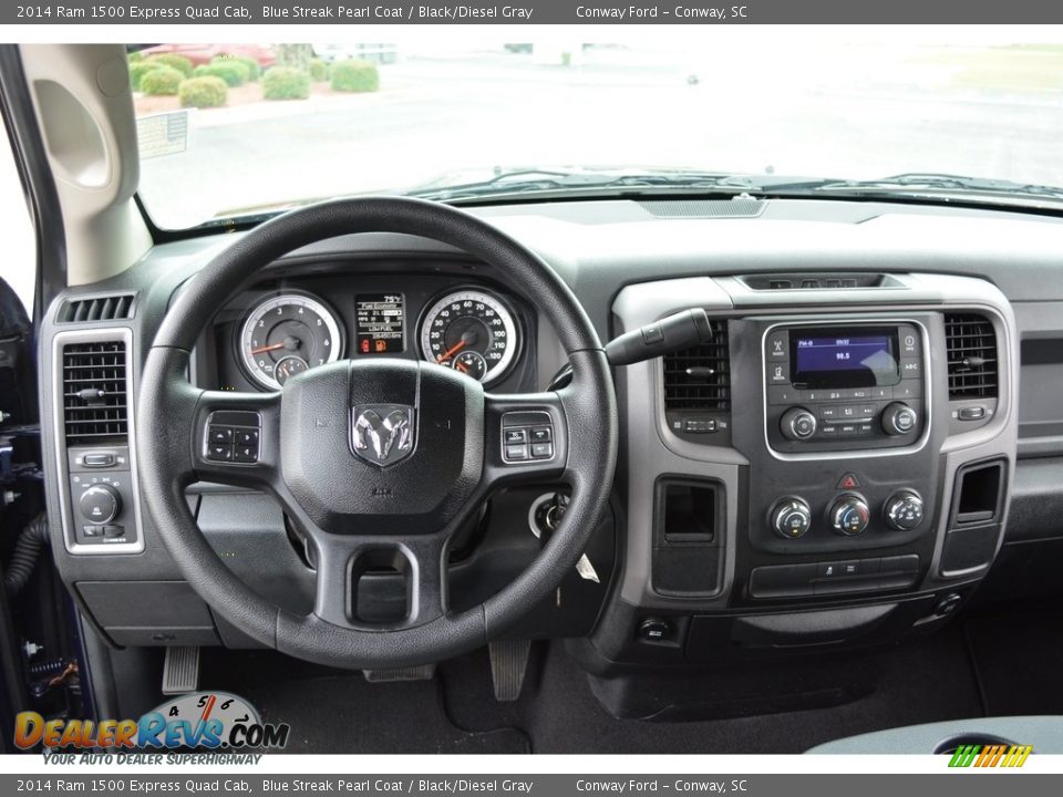 2014 Ram 1500 Express Quad Cab Blue Streak Pearl Coat / Black/Diesel Gray Photo #24