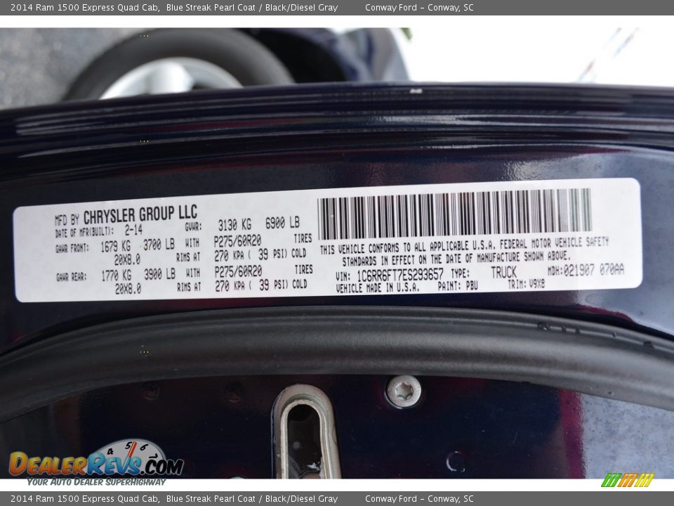 2014 Ram 1500 Express Quad Cab Blue Streak Pearl Coat / Black/Diesel Gray Photo #27