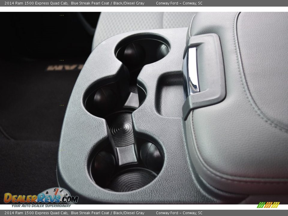 2014 Ram 1500 Express Quad Cab Blue Streak Pearl Coat / Black/Diesel Gray Photo #34