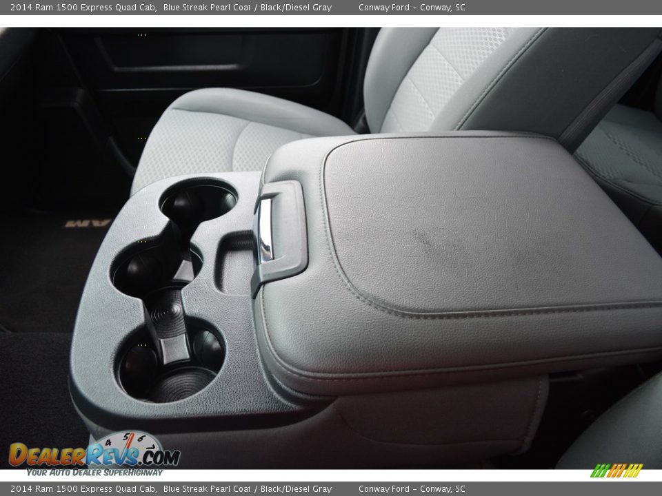 2014 Ram 1500 Express Quad Cab Blue Streak Pearl Coat / Black/Diesel Gray Photo #35