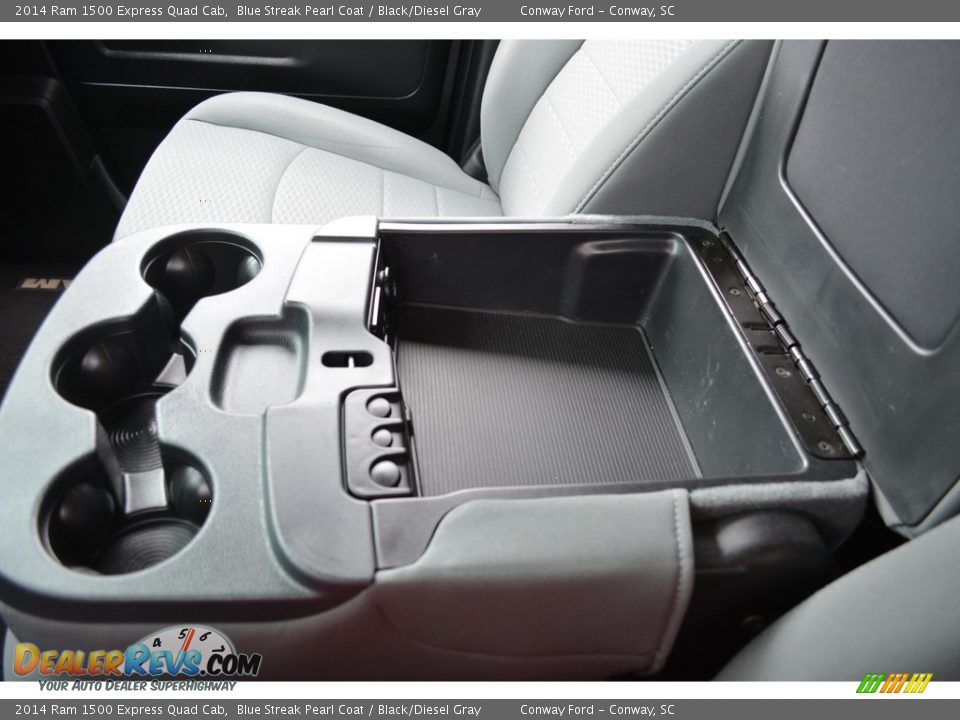 2014 Ram 1500 Express Quad Cab Blue Streak Pearl Coat / Black/Diesel Gray Photo #36