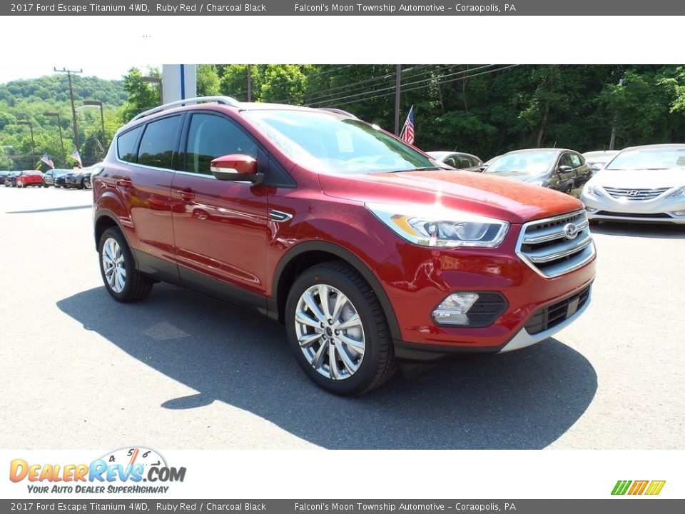 2017 Ford Escape Titanium 4WD Ruby Red / Charcoal Black Photo #4